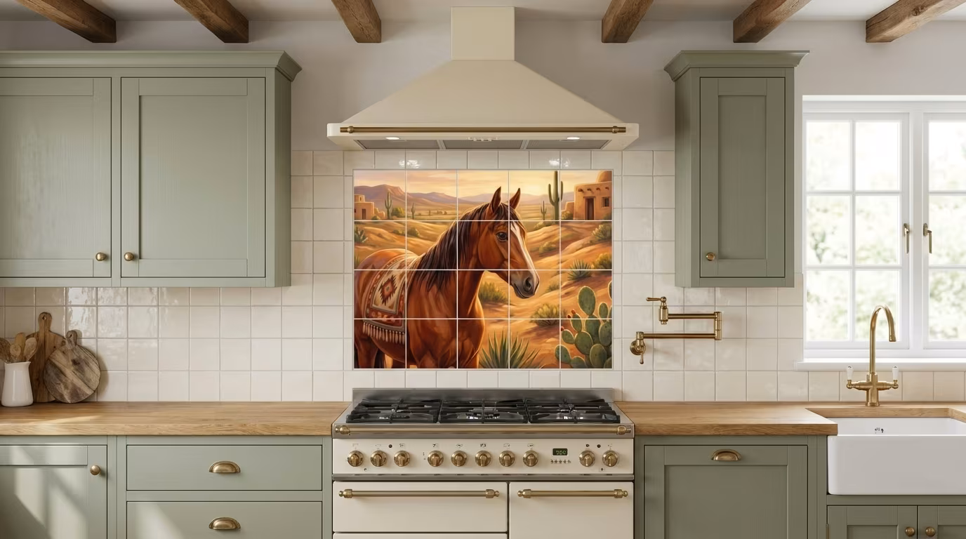 Southwest Horse 3 - Tile Mural - Image 2