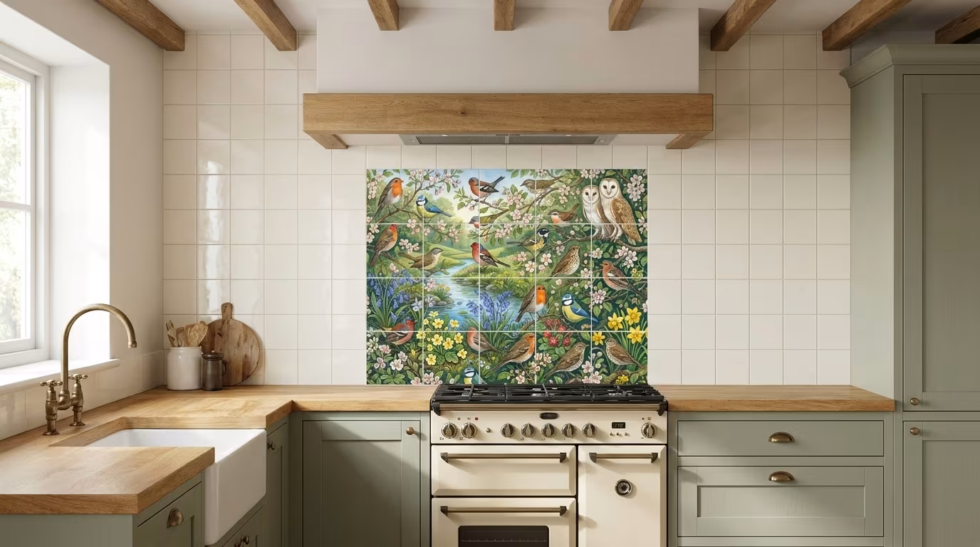 Spring Gathering I - Tile Mural - Image 2