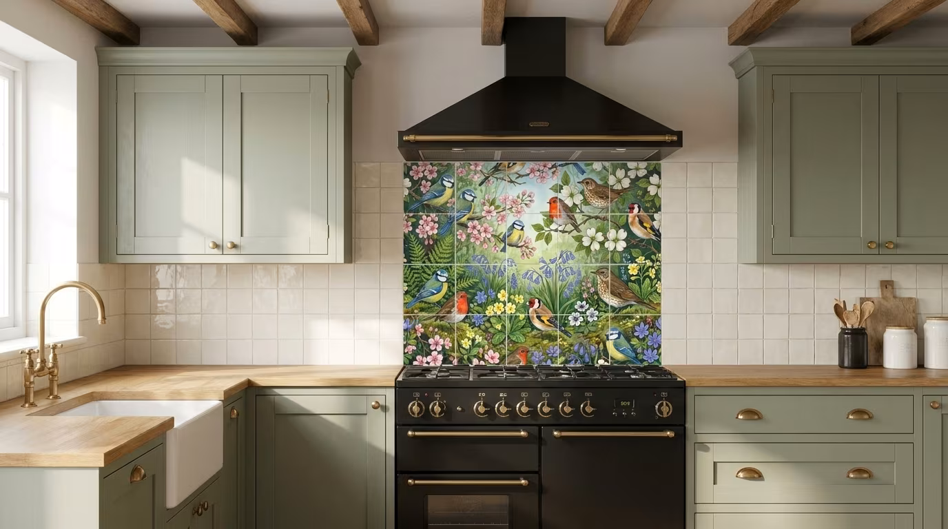 Spring Gathering II - Tile Mural - Image 2
