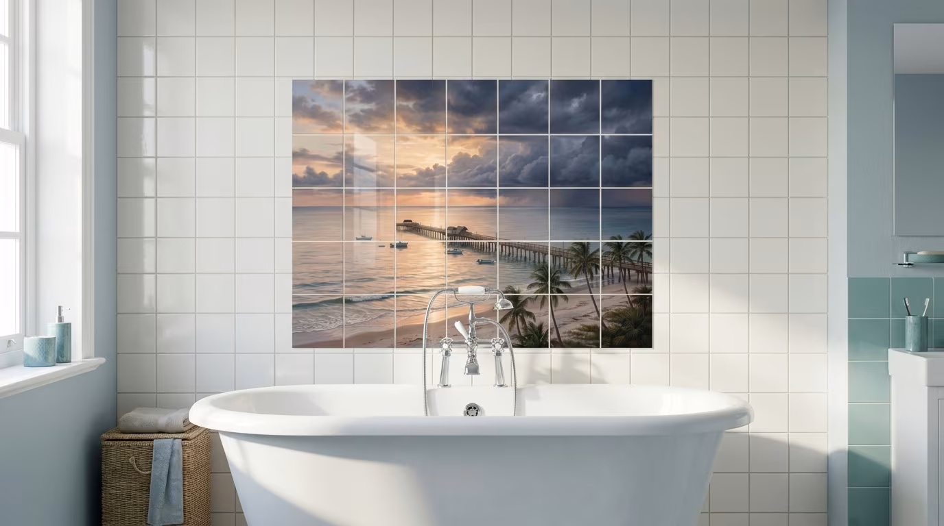 Storm Front at Naples Pier tile mural