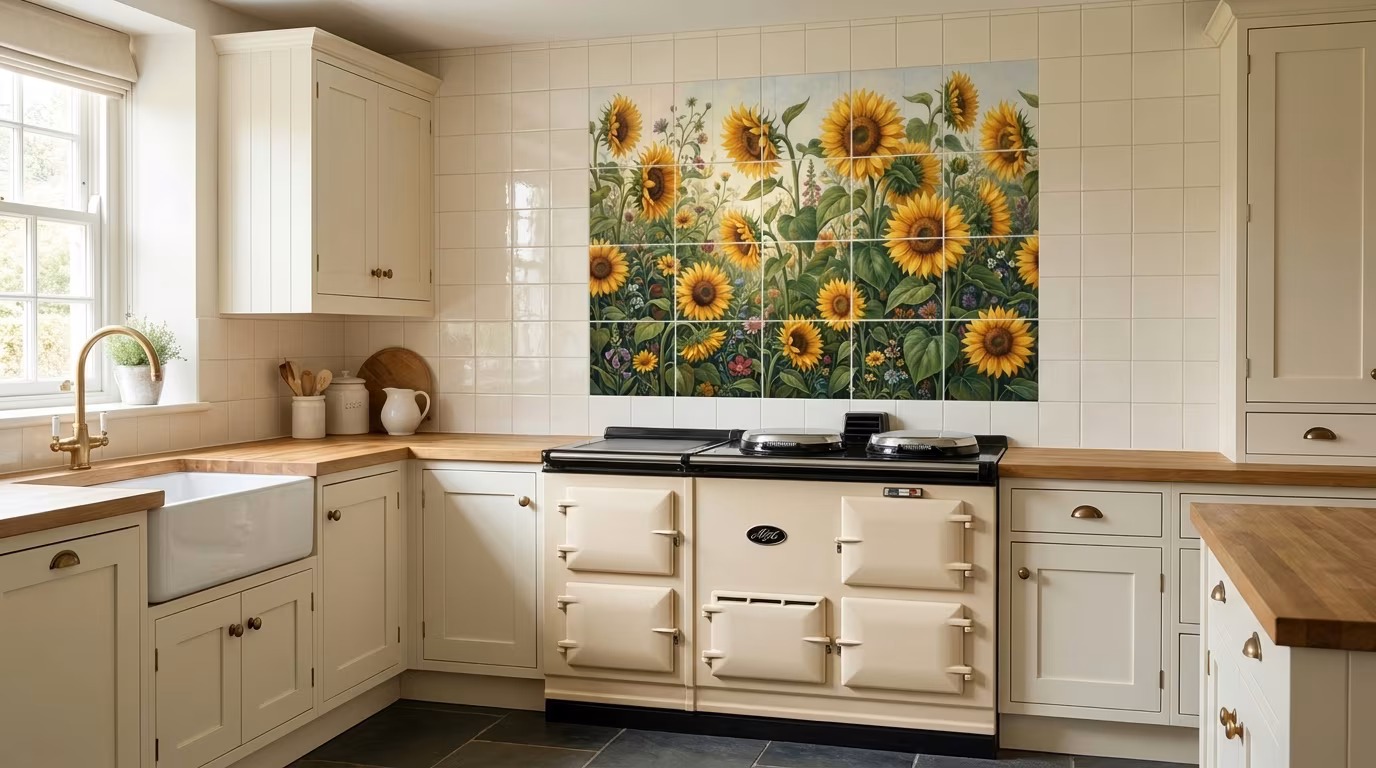Sunflowers 1 - Tile Mural - Image 2