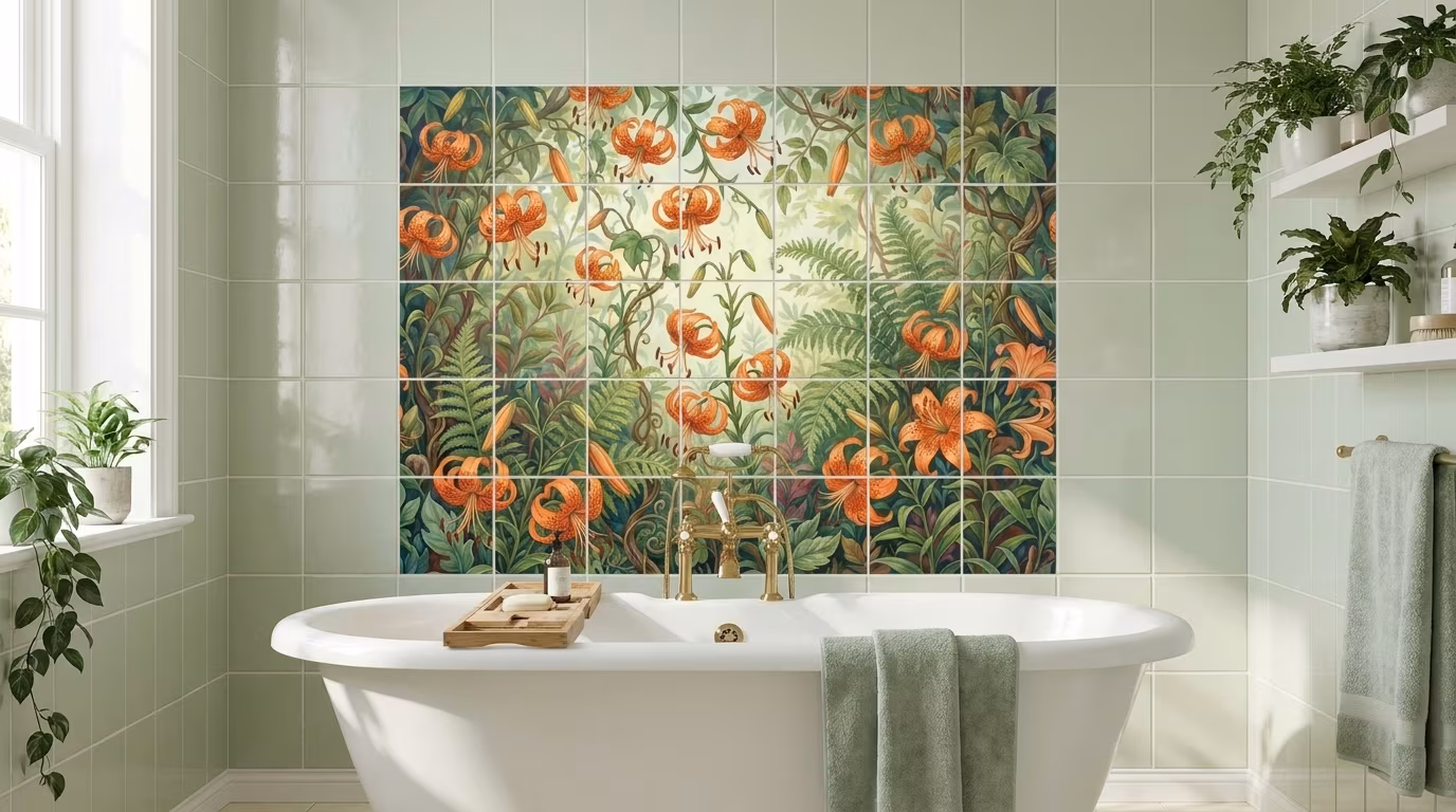 Tiger Lilies - Tile Mural - Image 2
