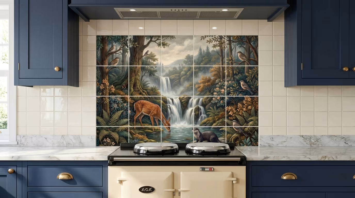 Tranquil Falls - Porcelain Tile Mural - Image 2