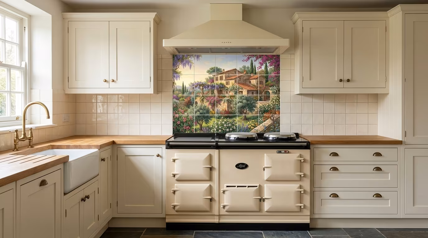 Tuscany Villa tile mural