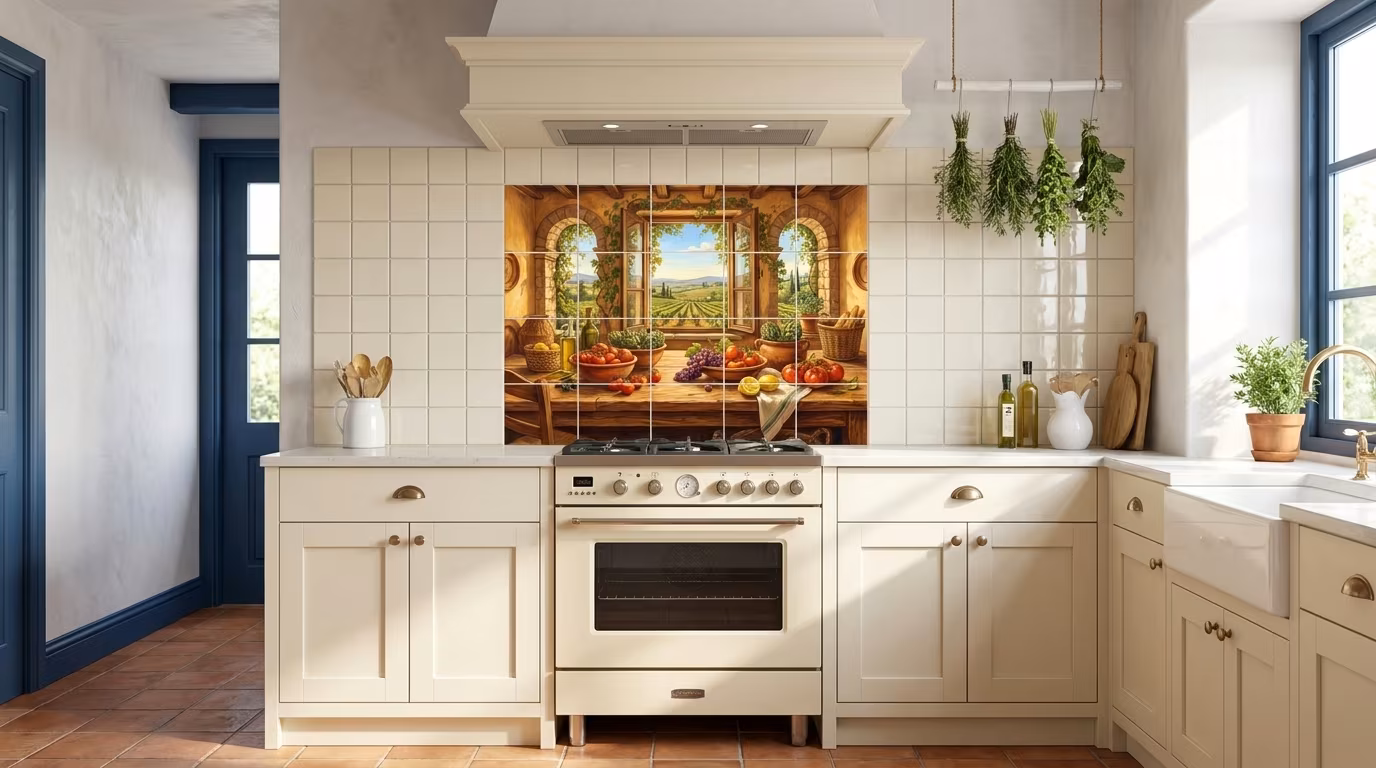 View of the Vineyard - Tile Mural - Image 2