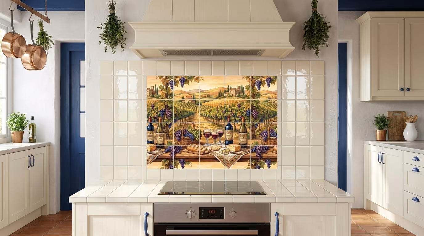 Vineyard Picnic - Tile Mural - Image 2