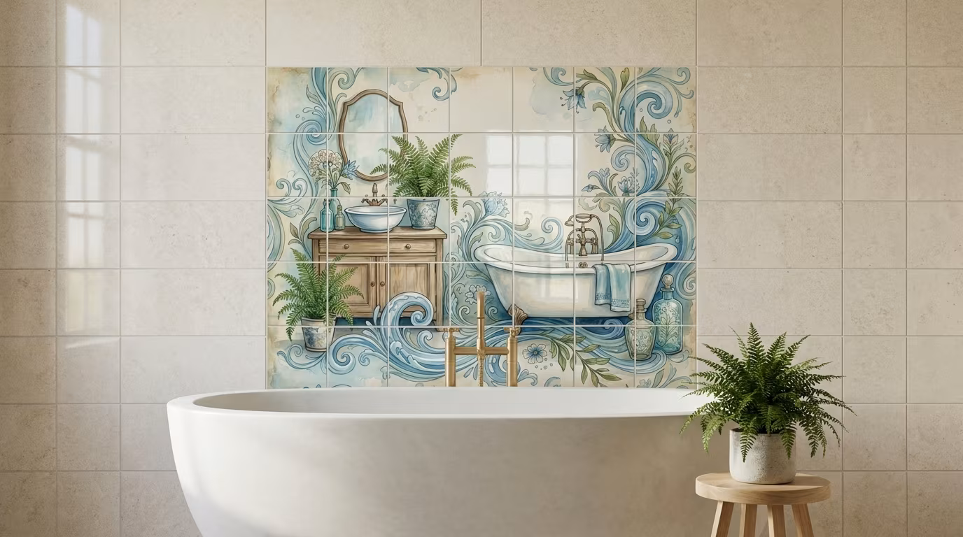 Vintage Bathroom IV tile mural