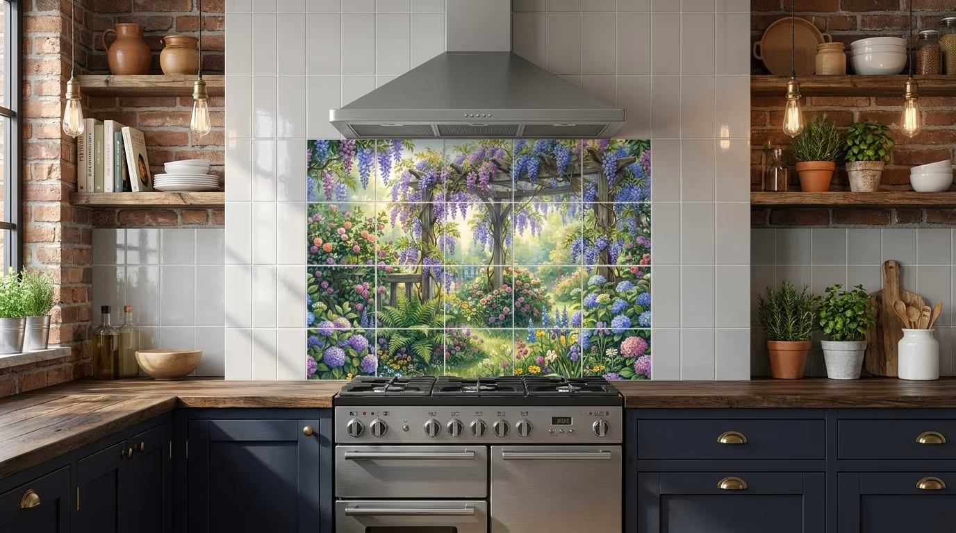 Wysteria Arbor - Porcelain Tile Mural - Image 2