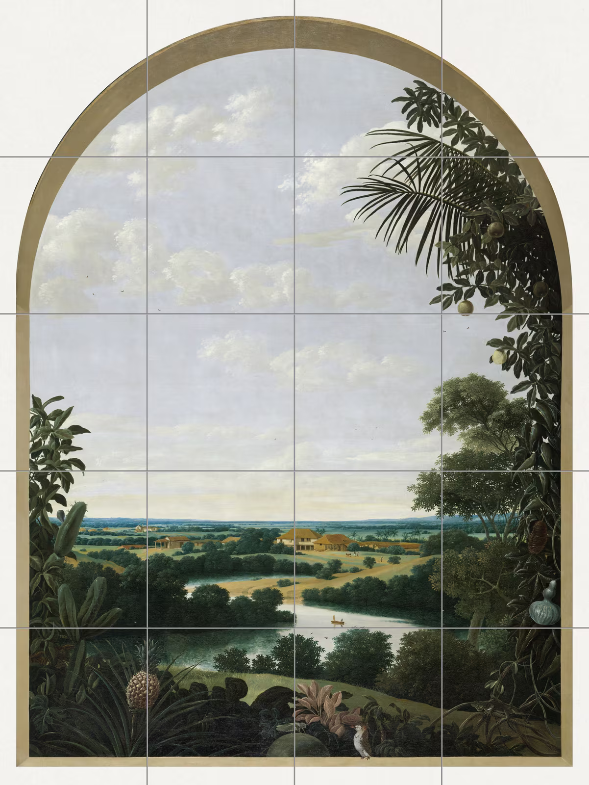 Ceramic tile mural of Landscape in Brazil by Frans Jansz Post
