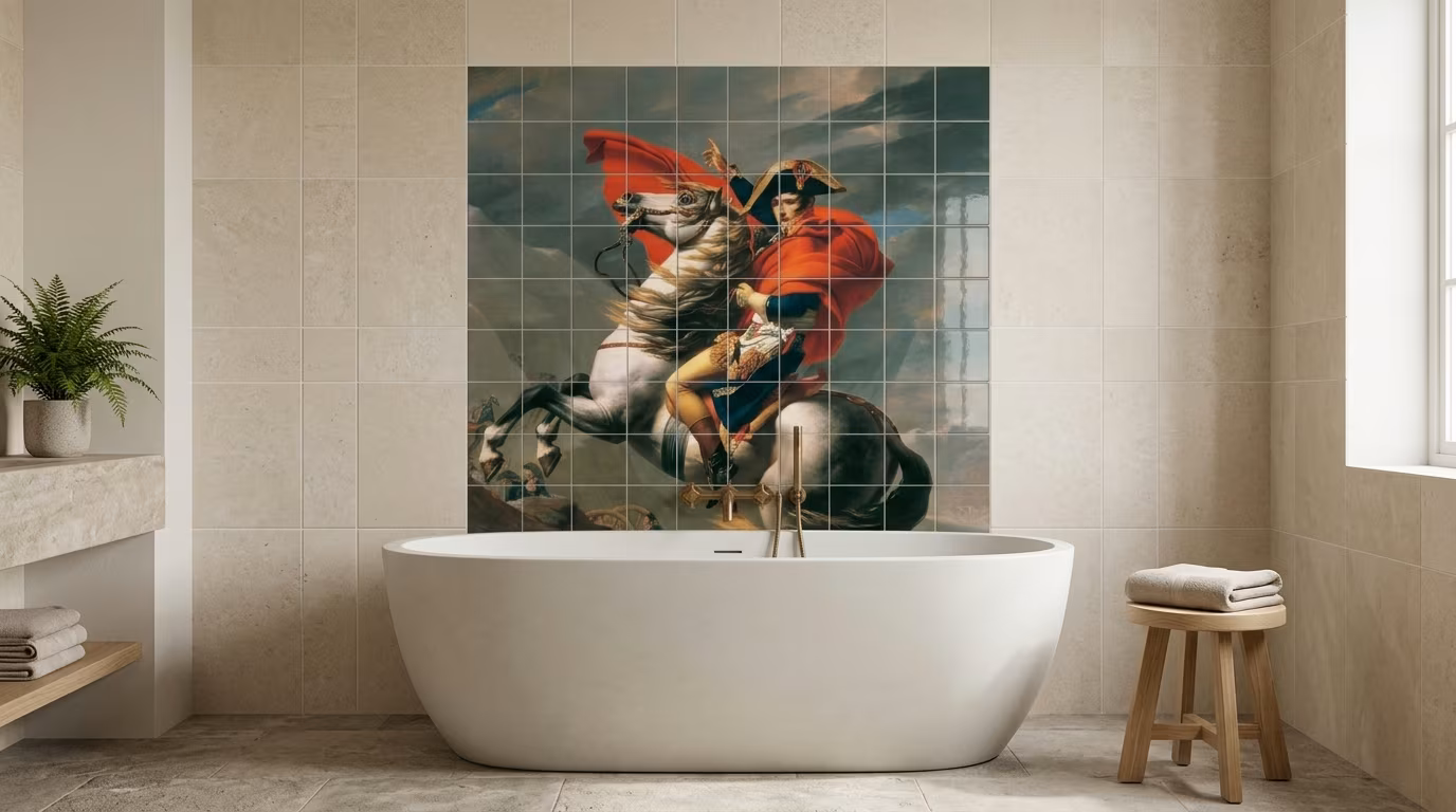 Napoleon Crossing the Alps (1801-1805) by Jacques-Louis David - Tile Mural - Image 2