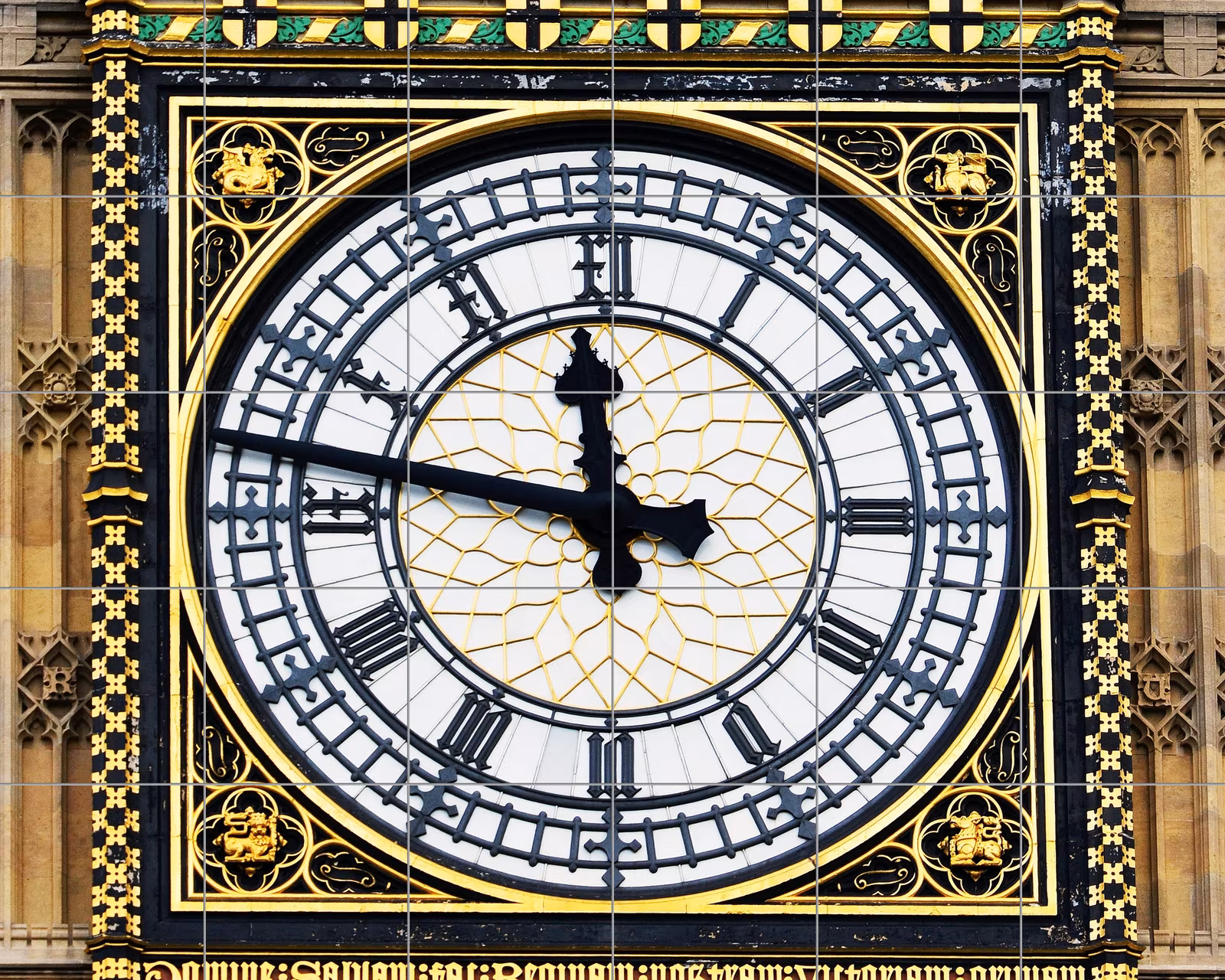 Ceramic tile mural of Big Ben Clock Face Close-Up