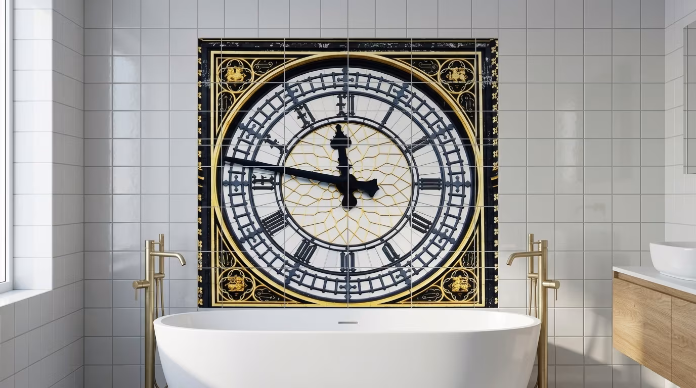 Big Ben Clock Face Close-Up - Tile Mural - Image 2
