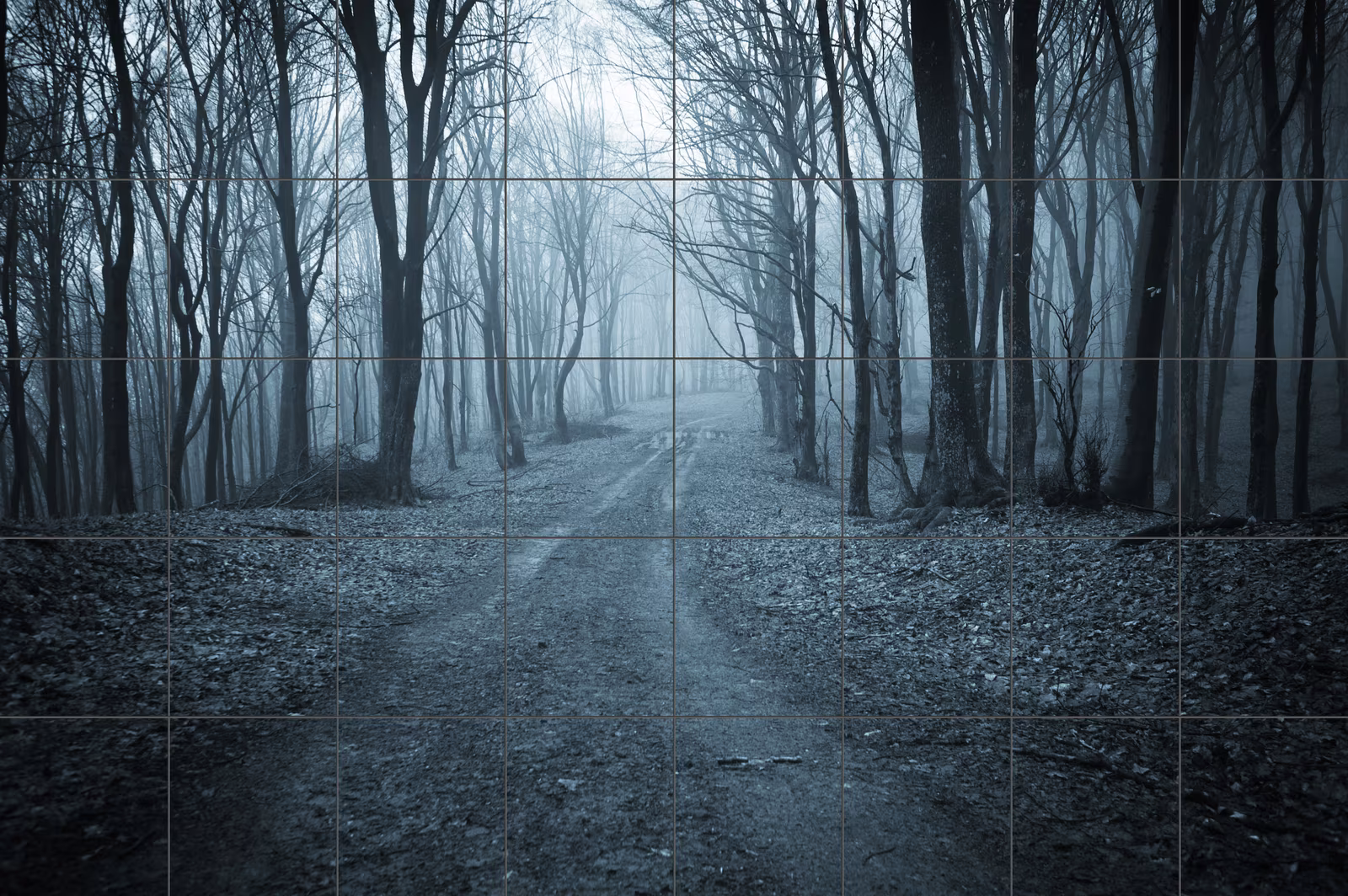Ceramic tile mural of Misty Forest Road