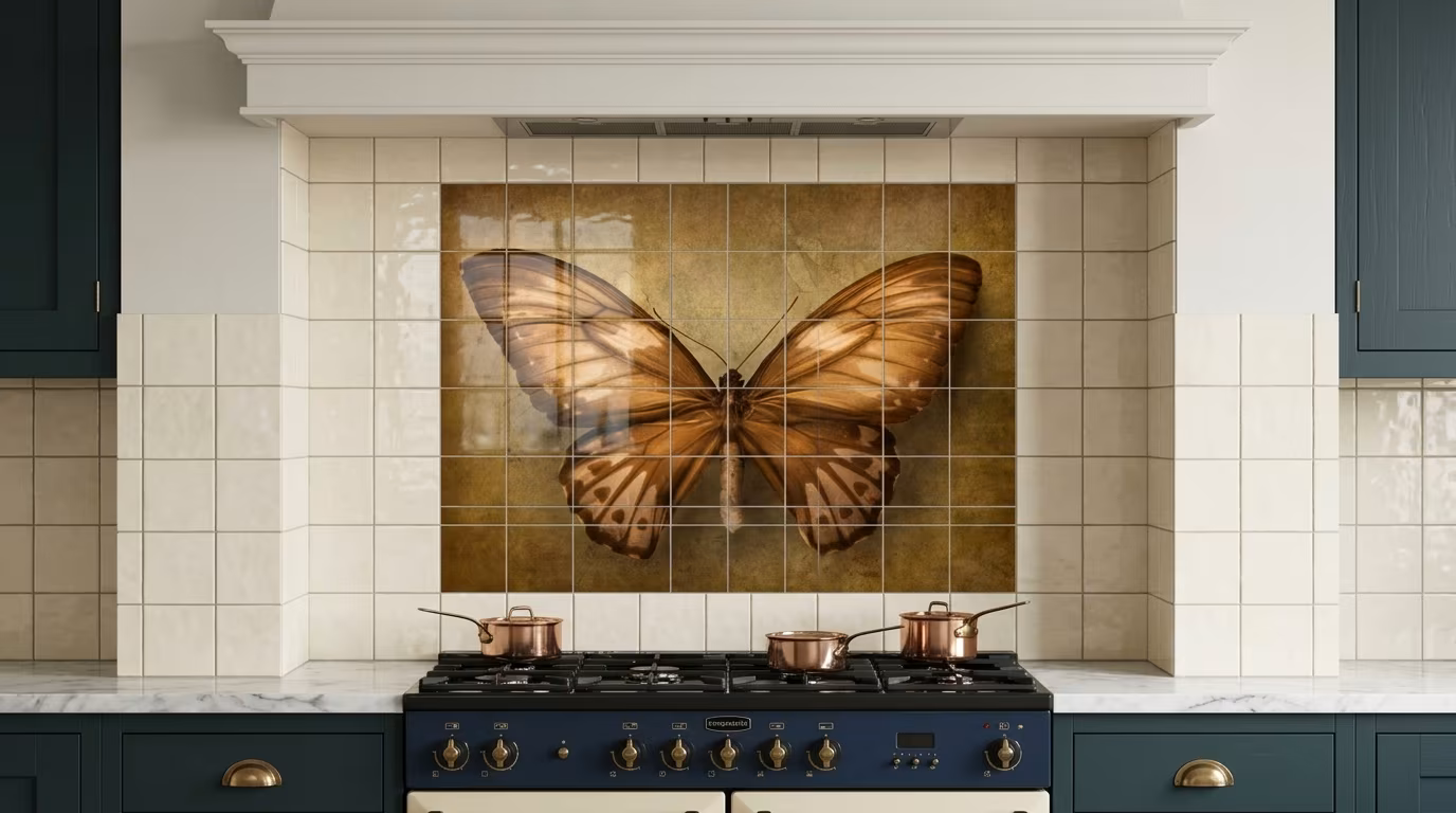 Vintage Butterfly Specimen Illustration - Tile Mural - Image 2