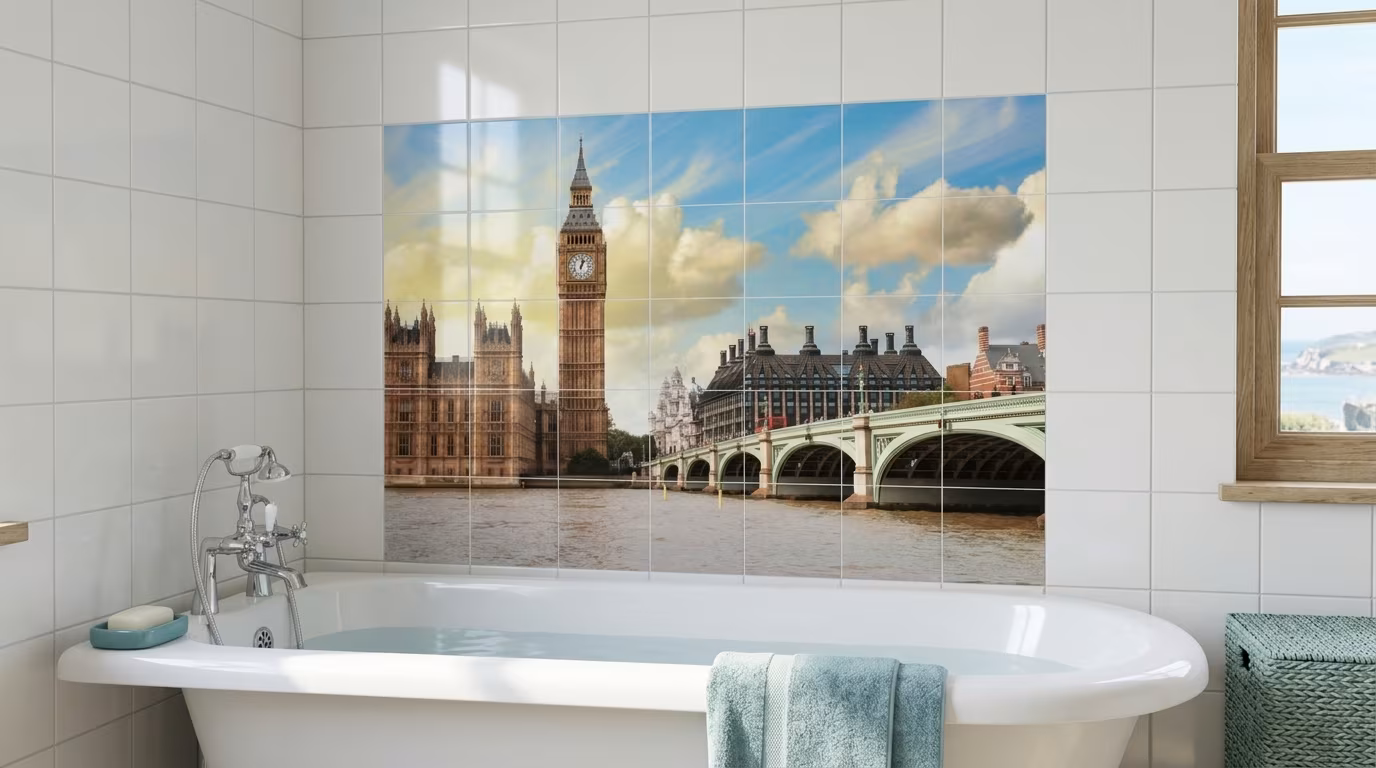 Big Ben and Westminster Bridge - Tile Mural - Image 2