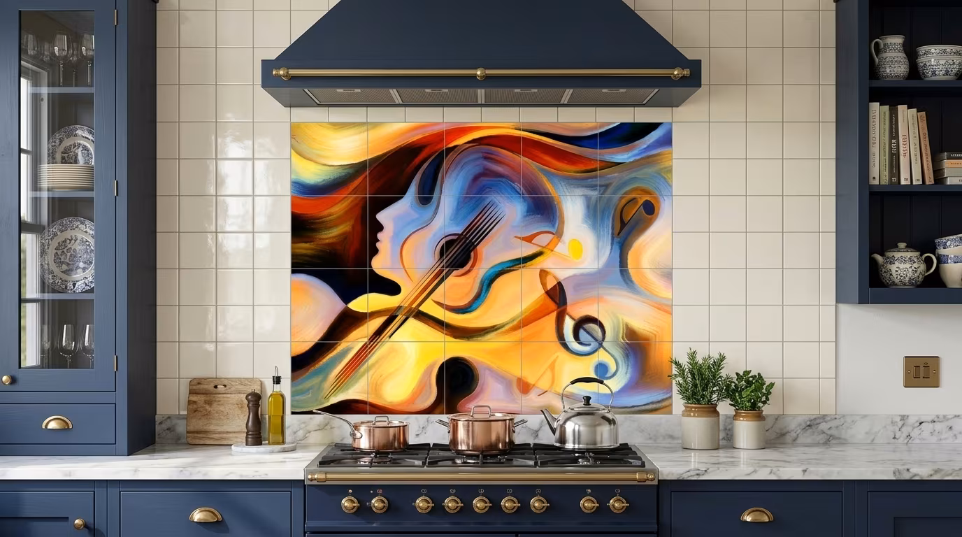 Colourful Abstract Music Art - Tile Mural - Image 2