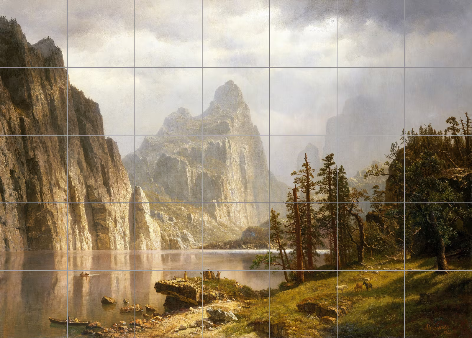 Ceramic tile mural of Merced River, Yosemite Valley