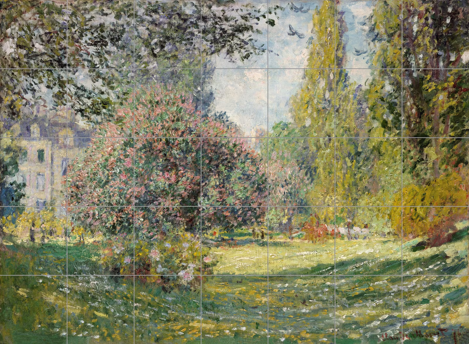 Ceramic tile mural of Landscape: The Parc Monceau by Claude Monet