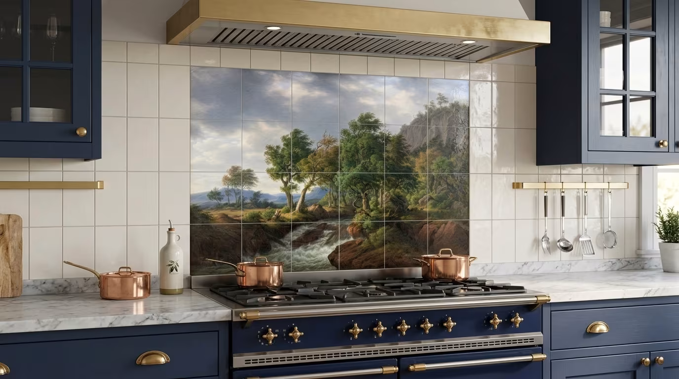 Rocky landscape.Djupadal in Bleking by F. C. Kiærskou - Tile Mural - Image 2