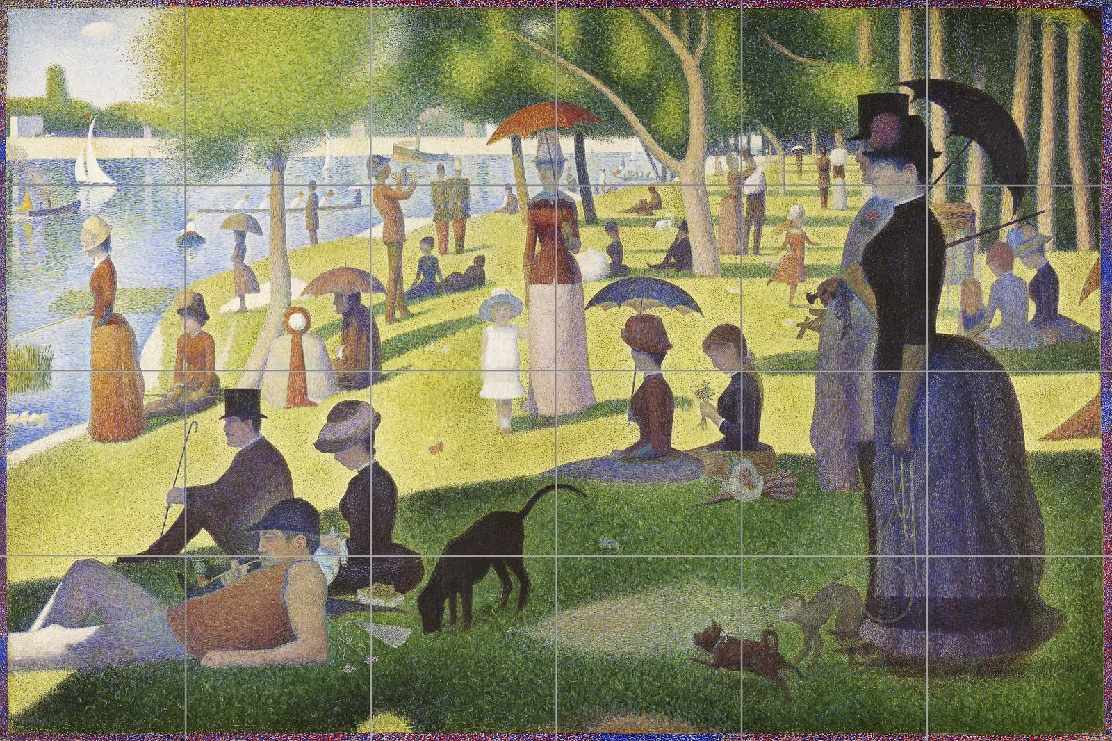 Ceramic tile mural of Sunday Grande Jatte Georges Seurat