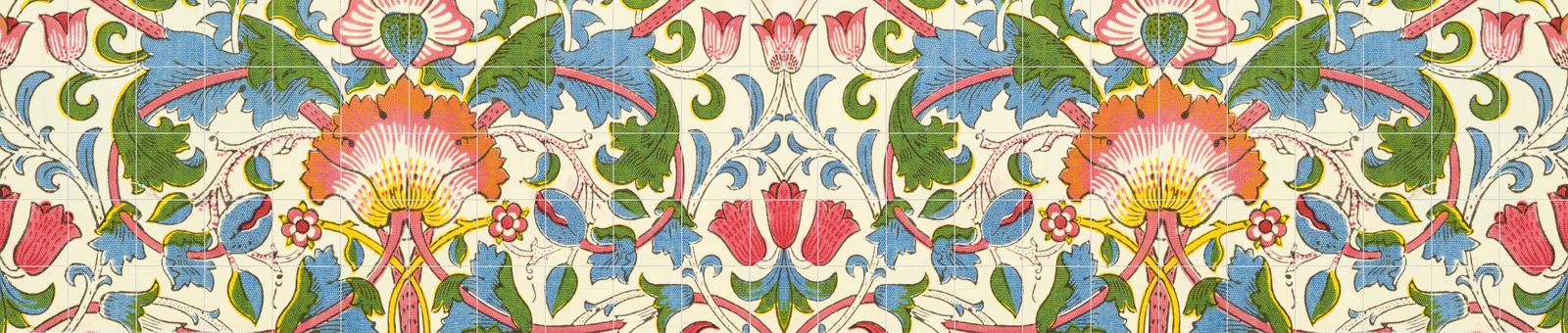 Ceramic tile mural of William Morrisโs Lodden