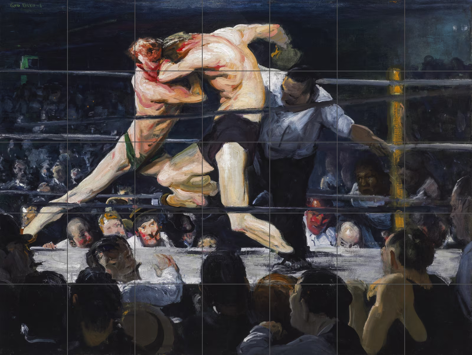 Ceramic tile mural of Stag at Sharkey's by George Wesley Bellows