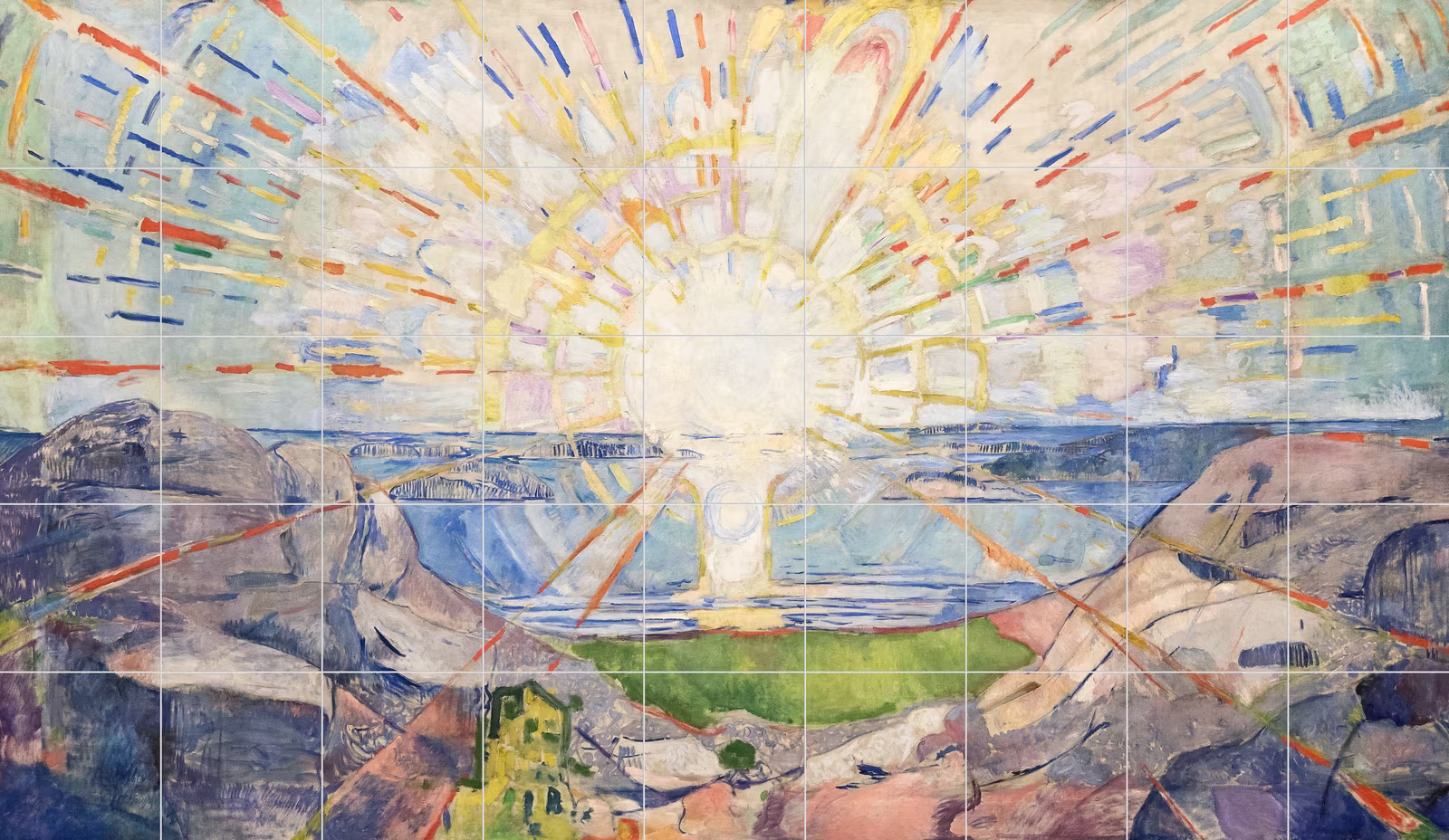 Ceramic tile mural of Edvard Munchโs Solenintro