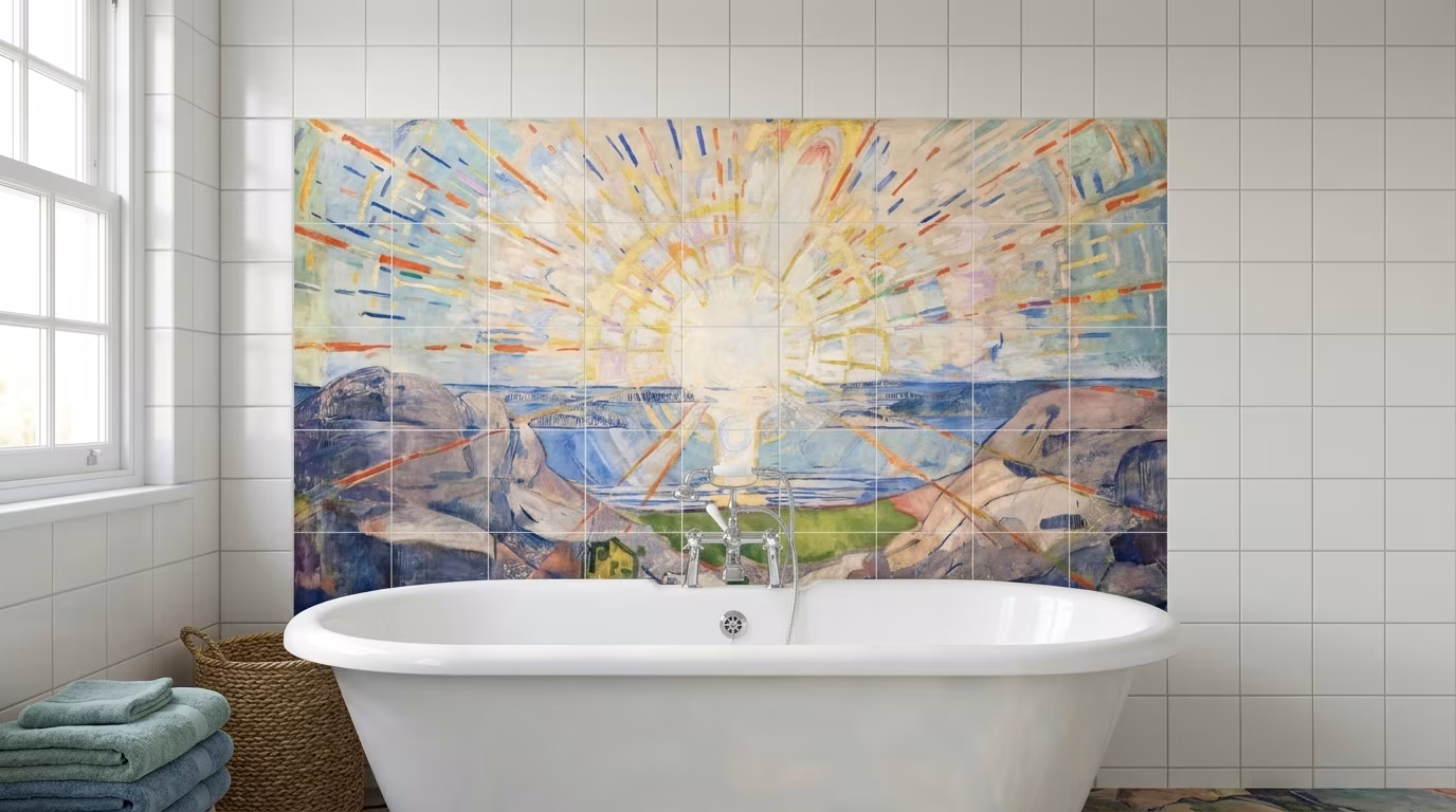 Edvard Munch's Solenintro (1912-1913) - Tile Mural - Image 2