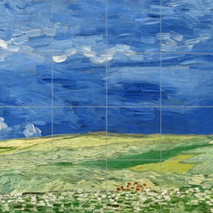 Ceramic tile mural of Van Gogh’s Wheatfield under Thunderclouds